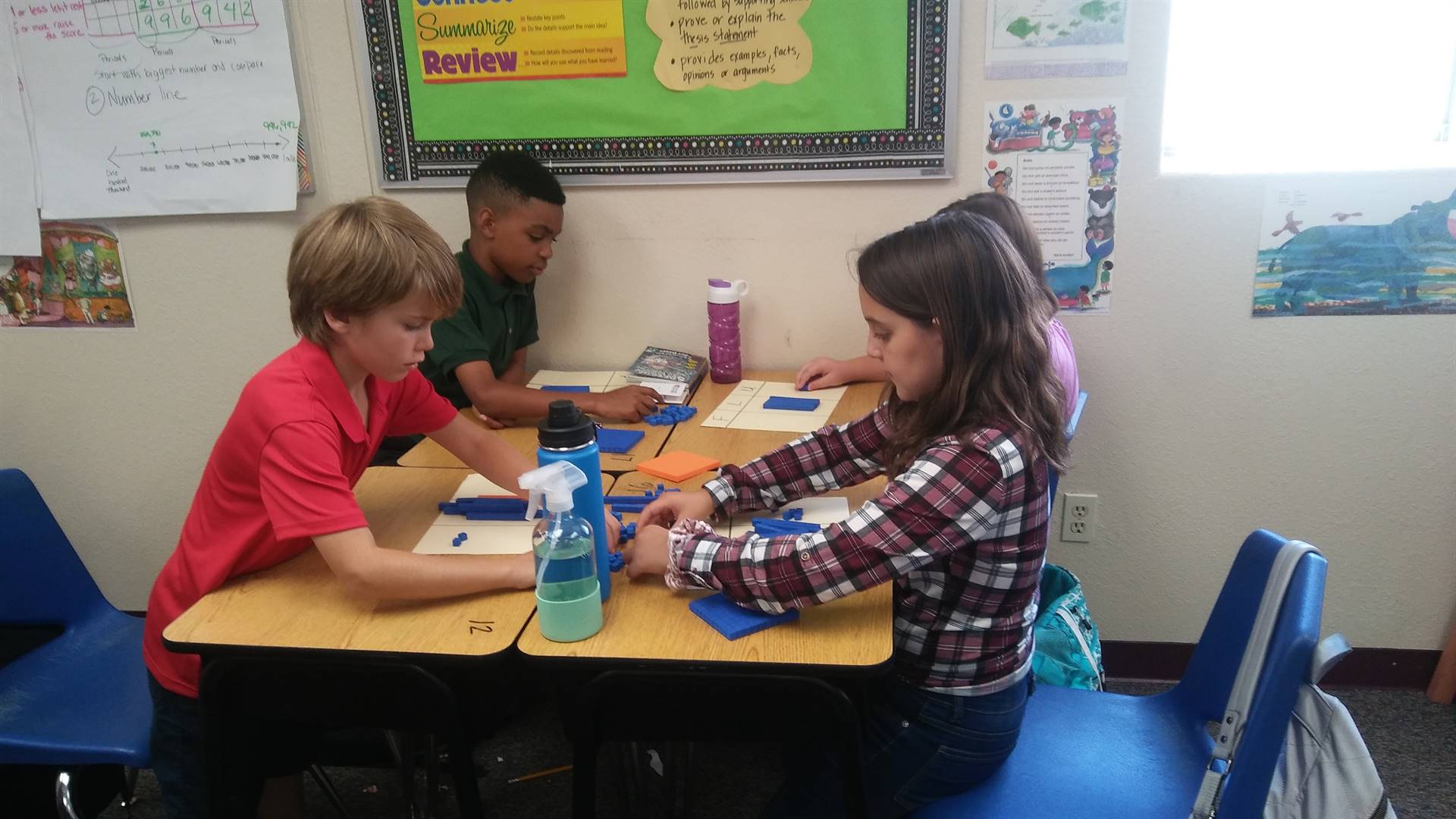 Students practice math concepts 